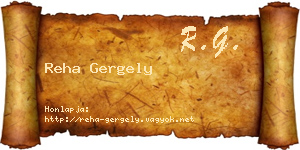 Reha Gergely névjegykártya